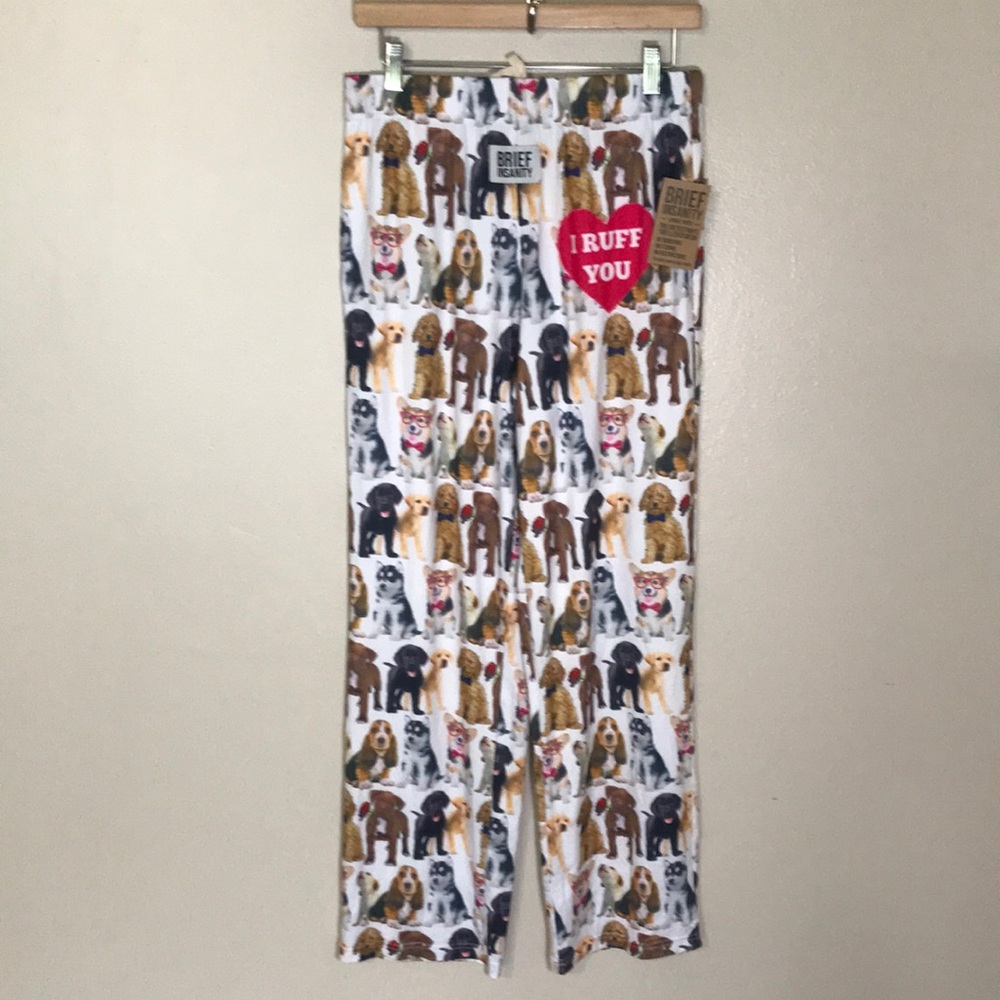 NEW Brief Insanity Dog Print Pajama Lounge Pants